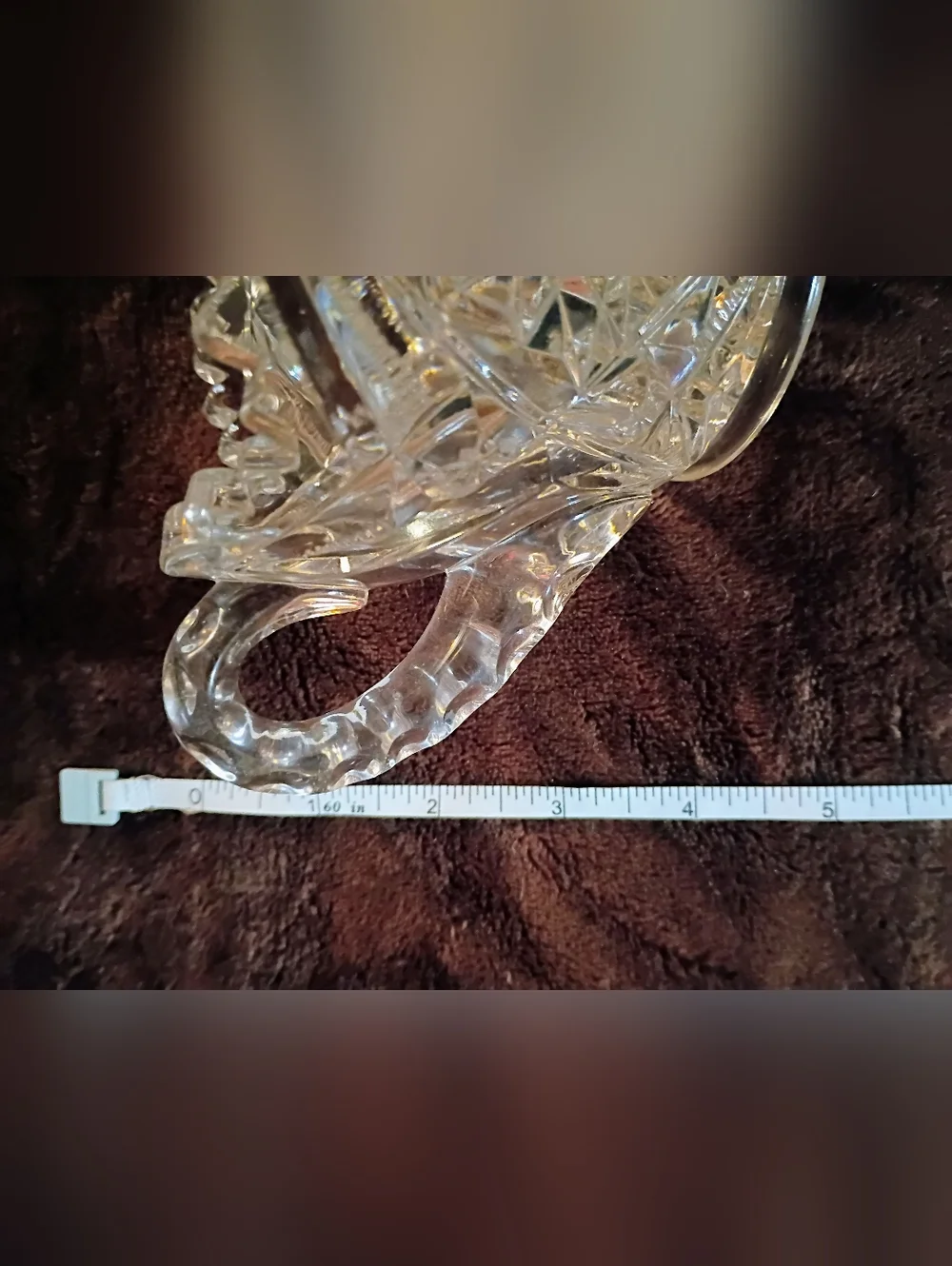 Pressed Glass Sugar and Creamer Set - Clear Cut Pattern Prescut - VTG